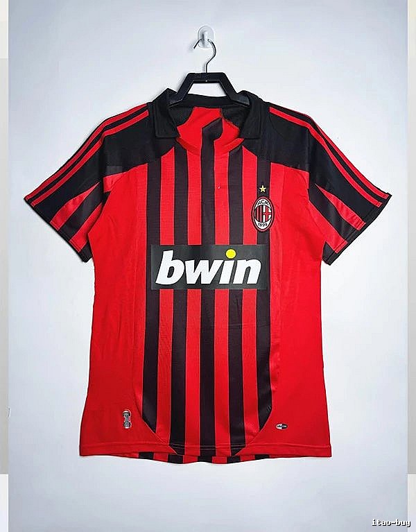 AC Milan Premium Style Retro soccer jersey Red Black Striped for Resort Outfits