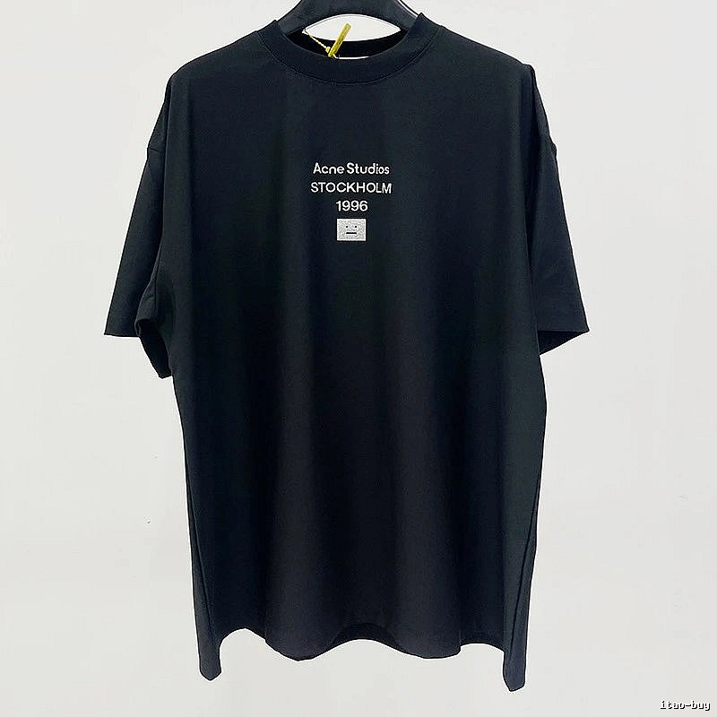 Acne Studios 2090-80 Black Style Ac908066 Stockholm Logo T-Shirt Airport Outfit