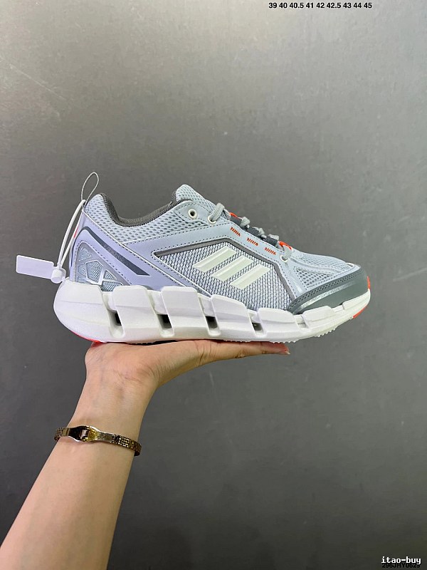 Adidas Cage Runners, Layered Heel Detail in Silver and White