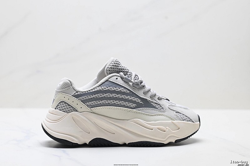Adidas retro-style gray and white sports shoes