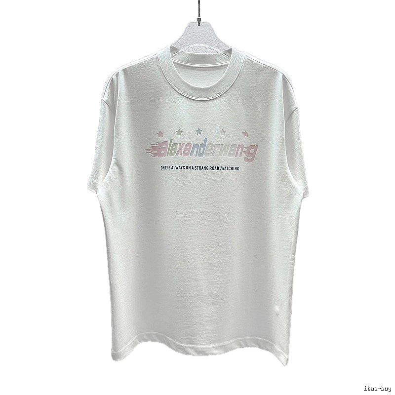 Alexander Wang Letter Print Street Style White T-Shirt