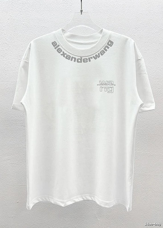 Alexander Wang Printed Street Style White T-Shirt
