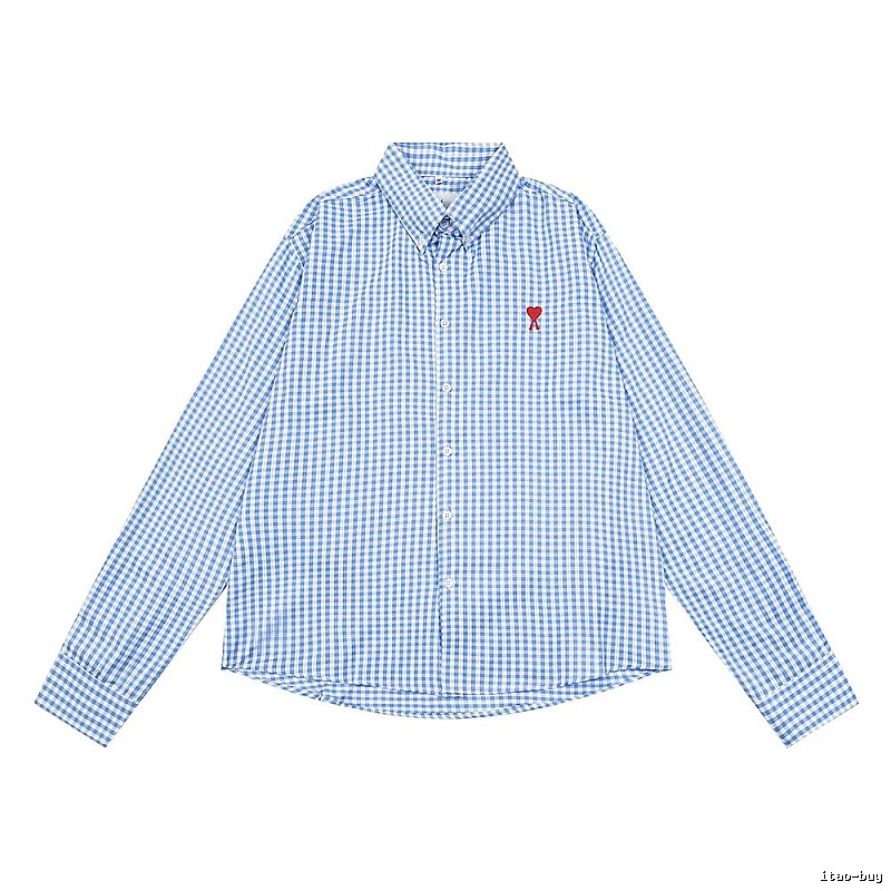 AMI Love Blue Checkered Shirt