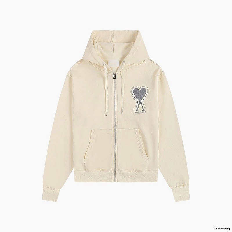 AMI Love Embroidered Cream Sweatshirt