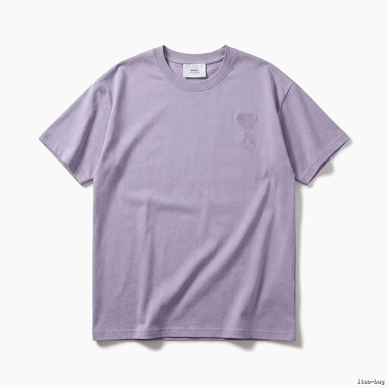 AMI Love Minimalist Style Light Purple T-shirt