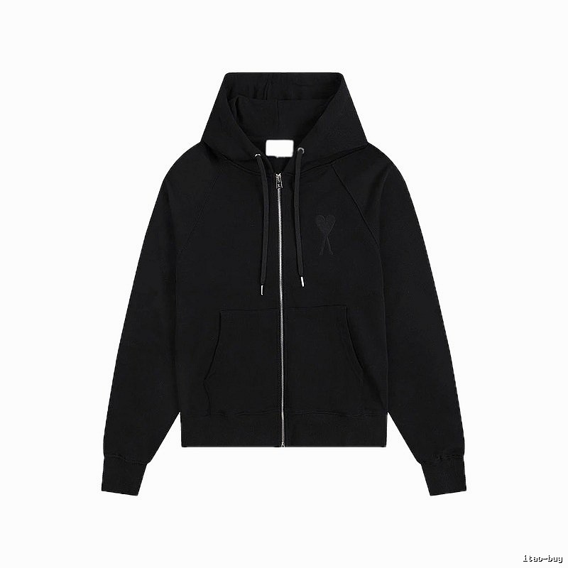 AMI Love Simple Style Black Hoodie