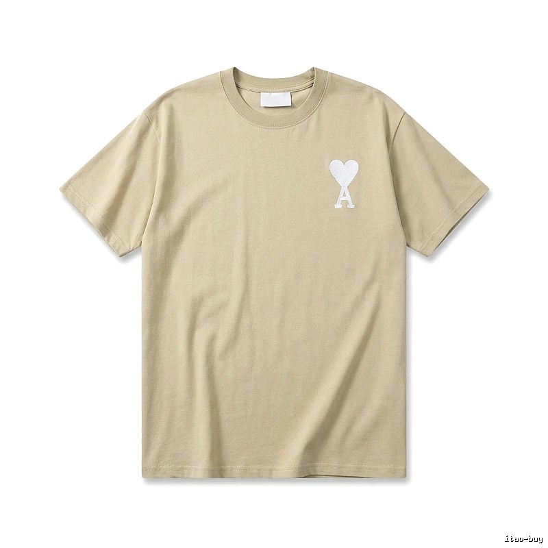 AMI minimalist style beige T-shirt