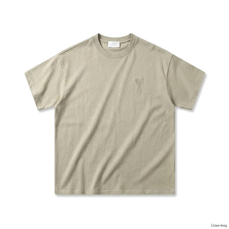 AMI minimalist style khaki T-shirt