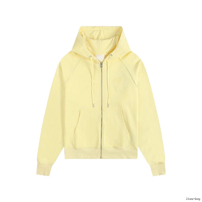 AMI minimalist style light yellow hoodie
