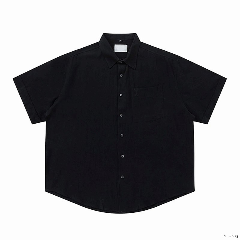 AMI series short-sleeved shirts in black
