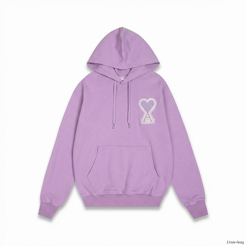 AMI series trendy brand light purple hoodie