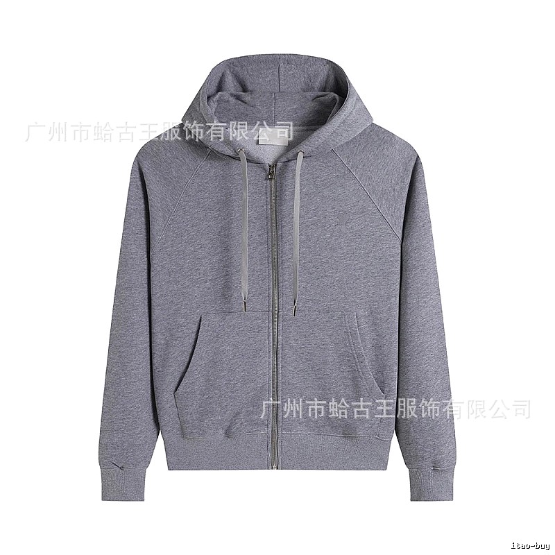 AMI simple and casual style gray hoodie