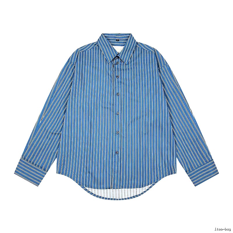 AMI striped retro-style blue shirt