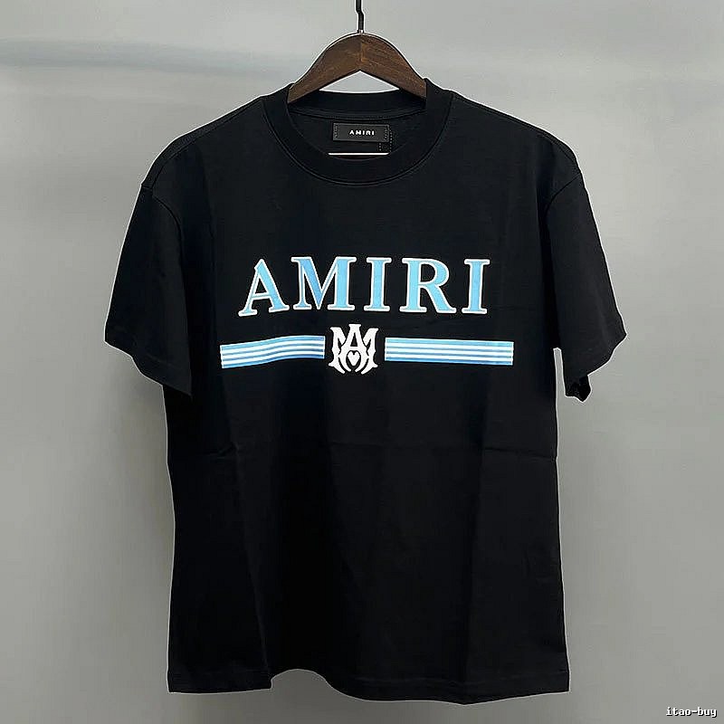 Amiri Black Blue Records Graphic T-Shirt Clean Finish