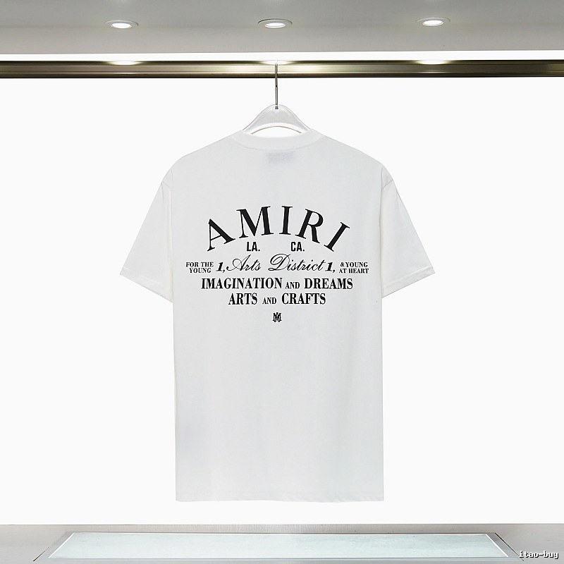 Amiri Casual Graphic T-shirt White Blue Amiri for Comfortable Styling