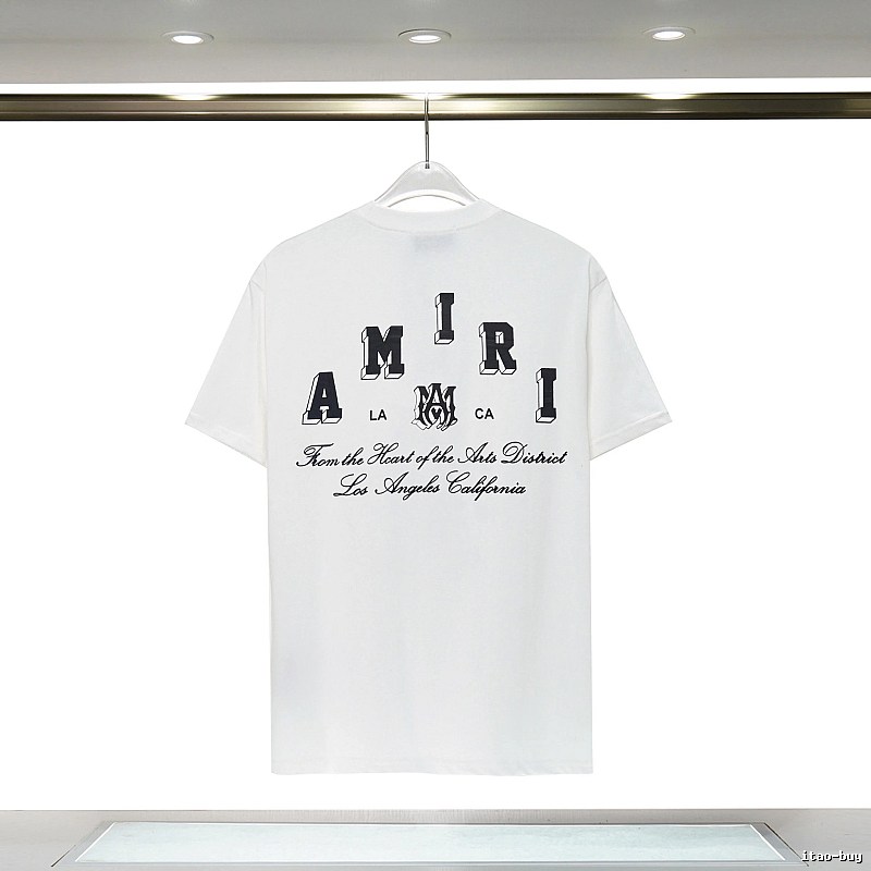 Amiri Daily Graphic T-shirt White Blue Amiri with Visual Detail