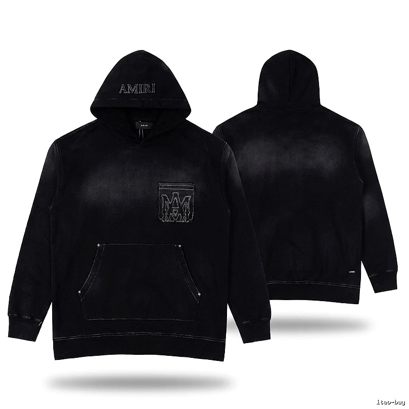 AMIRI distressed black hoodie