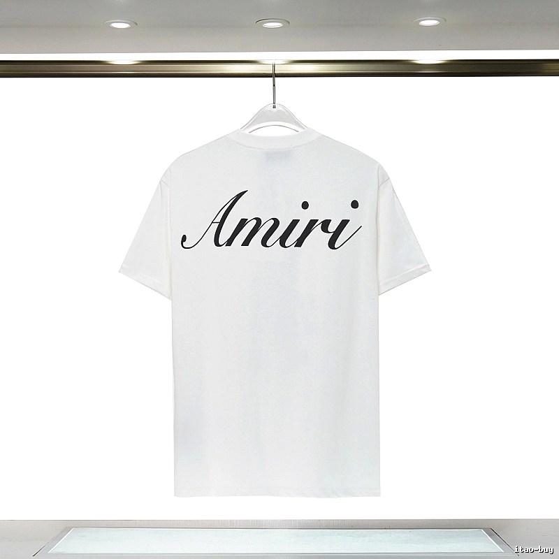 Amiri Easy Match Graphic T-shirt White Blue Amiri for Leisure Wear
