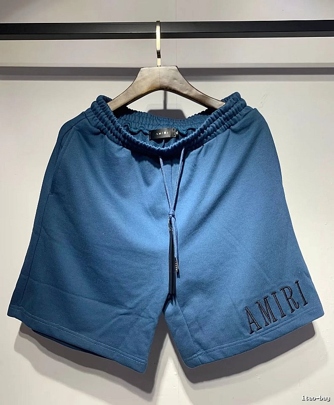 AMIRI Embroidered Casual Style Blue Shorts