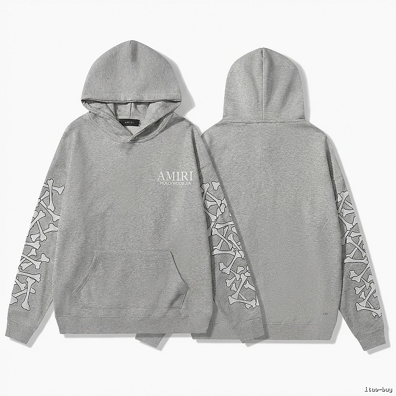 AMIRI gray hoodie with bone print