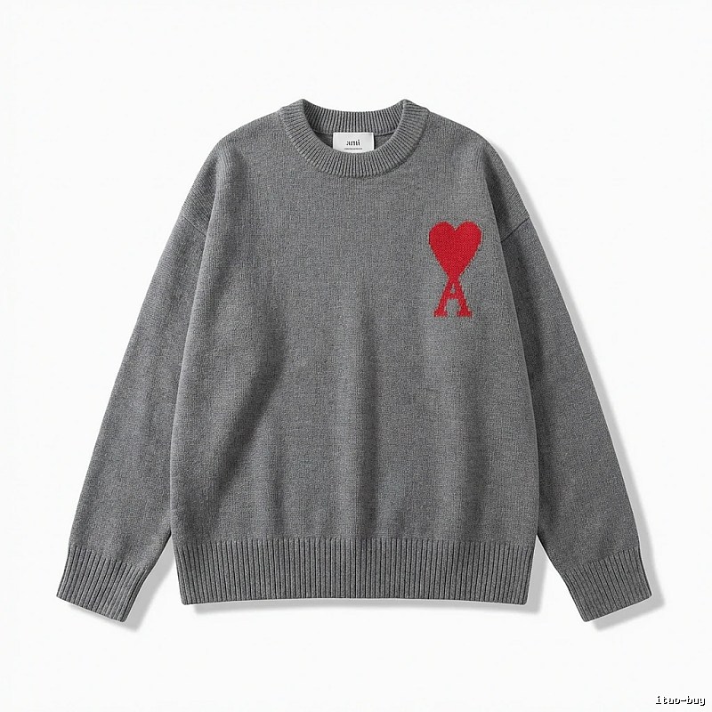 AMIRI Gray Knitwear with Love Heart
