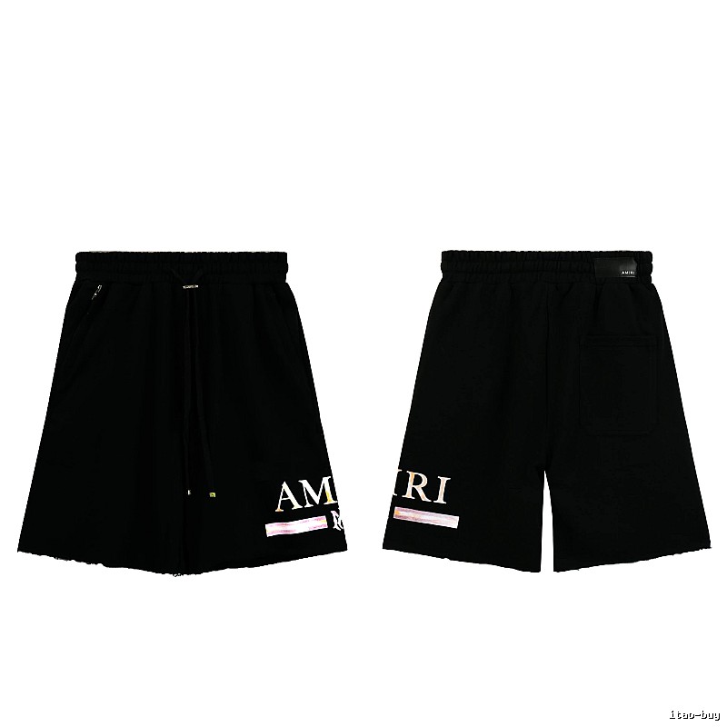 AMIRI Letter Print Street Style Black Shorts