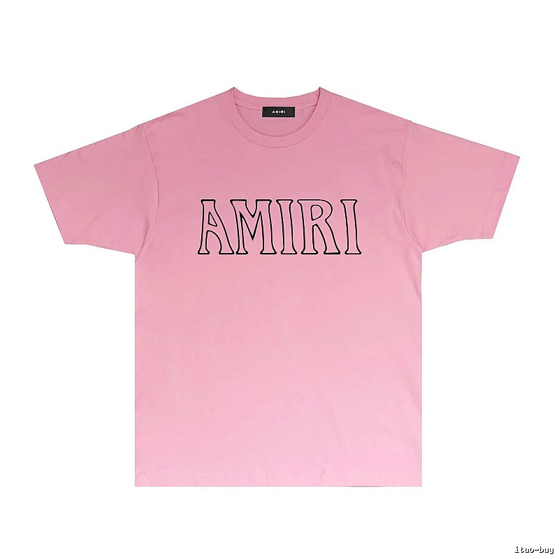 AMIRI minimalist style pink T-shirt