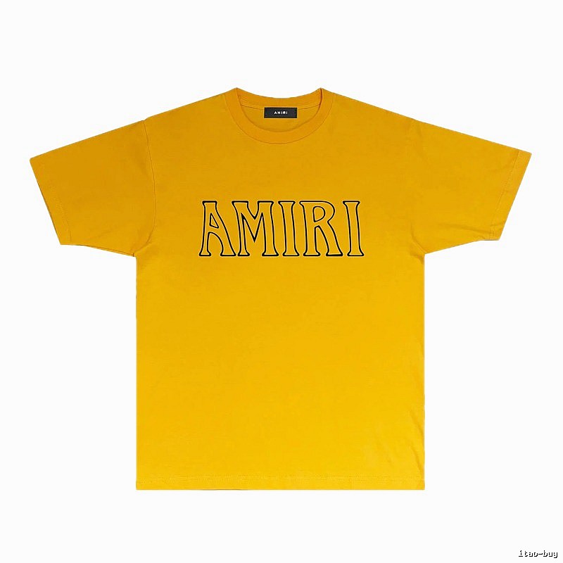AMIRI minimalist style yellow T-shirt