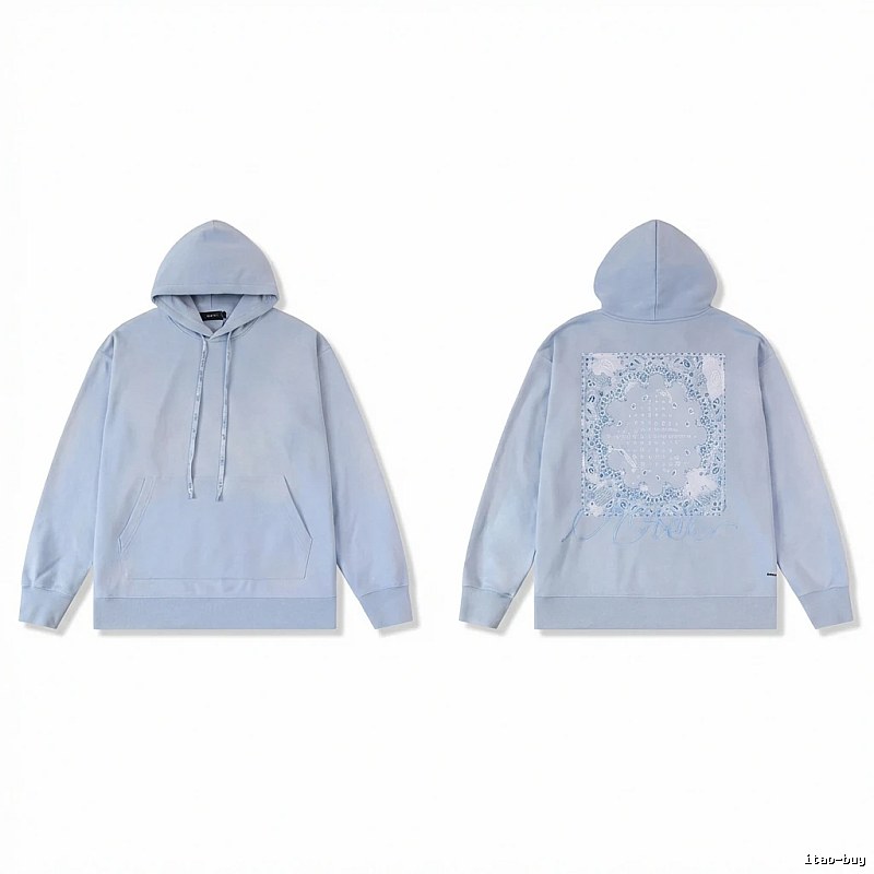 AMIRI Paisley Casual Light Blue Sweatshirt