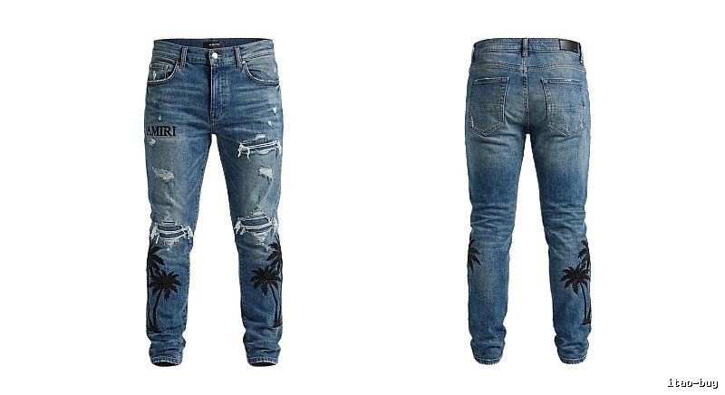 AMIRI Palm Tree Ripped Jeans