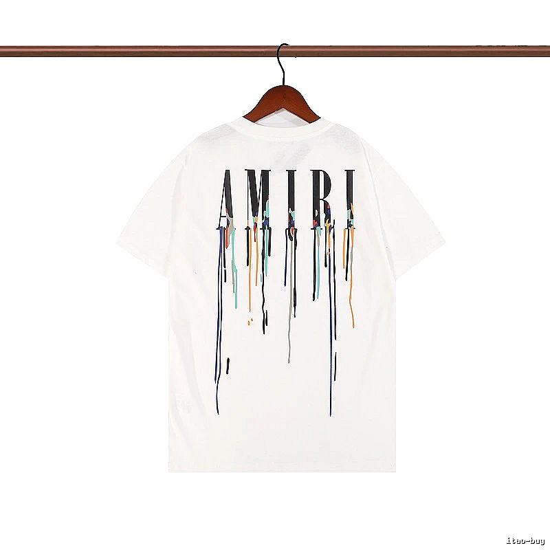 Amiri Patterned Graphic T-shirt White Blue Amiri with Polished Detail