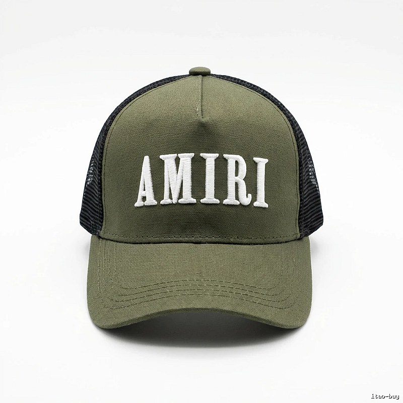 AMIRI Retro Style Olive Green Hat