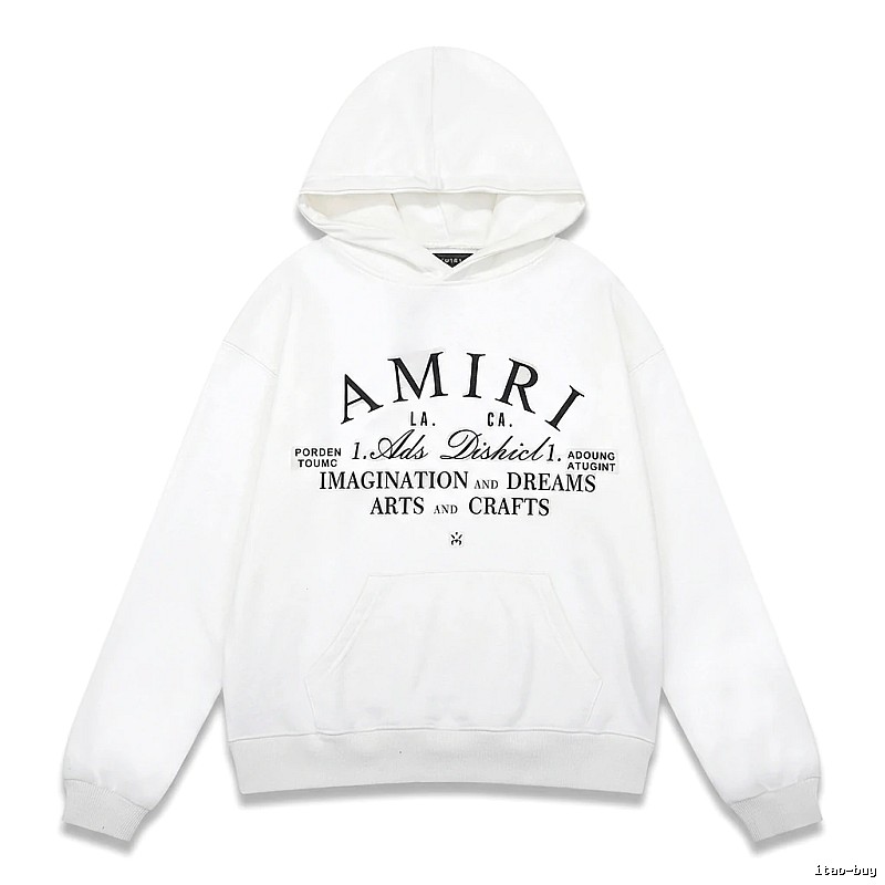 AMIRI retro-style white hoodie