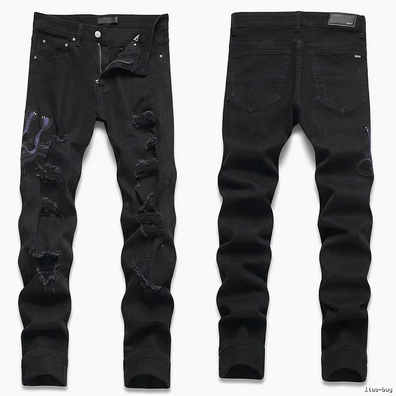 AMIRI Ripped Trendy Black Pants
