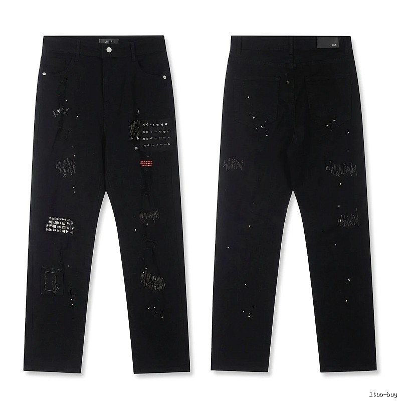 AMIRI Rivet Punk Style Black Pants