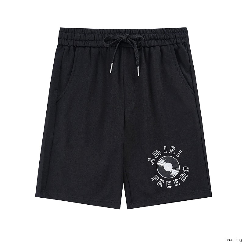 Amiri Travel Logo shorts Black Casual Amiri with Modern Look