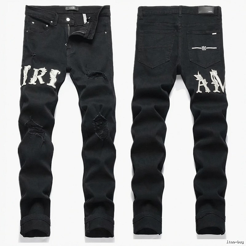 AMIRI Trendy Black Jeans with Holes
