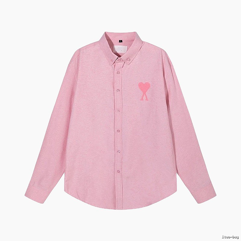 AMI's Love Minimalist Style Pink Shirt