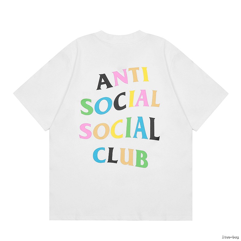 Anti Social Social Club Streetwear Logo T-shirt Black Orange Anti with Logo Accent
