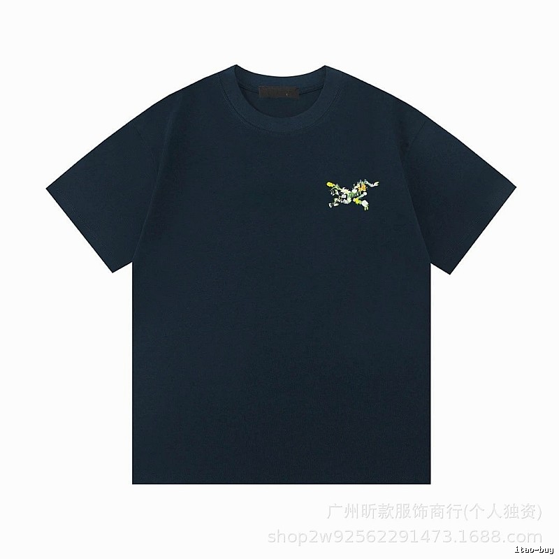 Arc'teryx Floral Embroidered Outdoor Style Navy T-Shirt