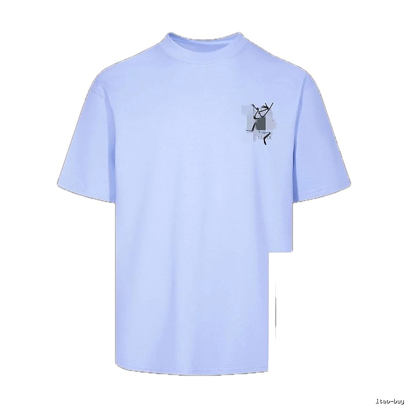 Arc'teryx Printed Trendy Style Light Blue Short-sleeved T-Shirt