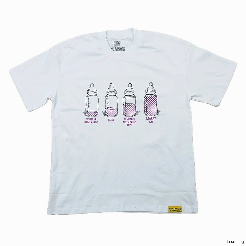 AwfulLot Bottle Print Street Style White T-Shirt