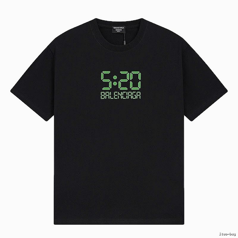 Balenciaga 5:20 Trendy Black Short Sleeve T-Shirt