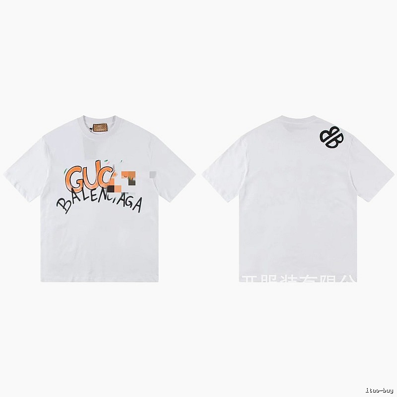 Balenciaga Co-branded Graffiti Street Style White T-shirt