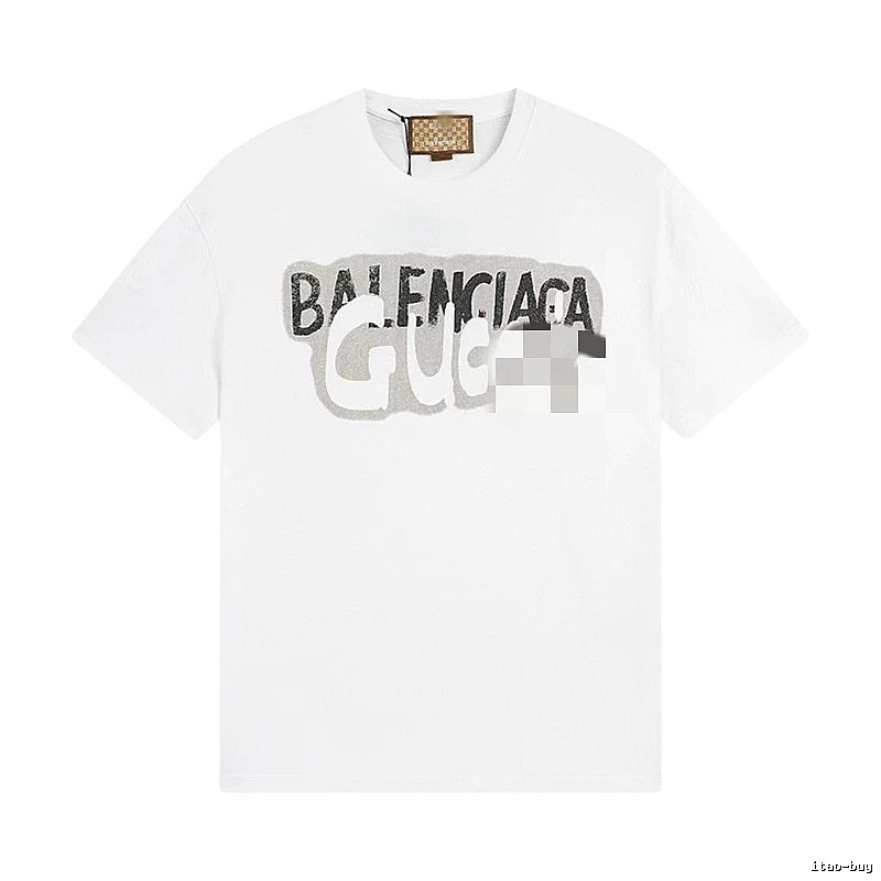 Balenciaga Co-branded Graffiti-style White T-Shirt