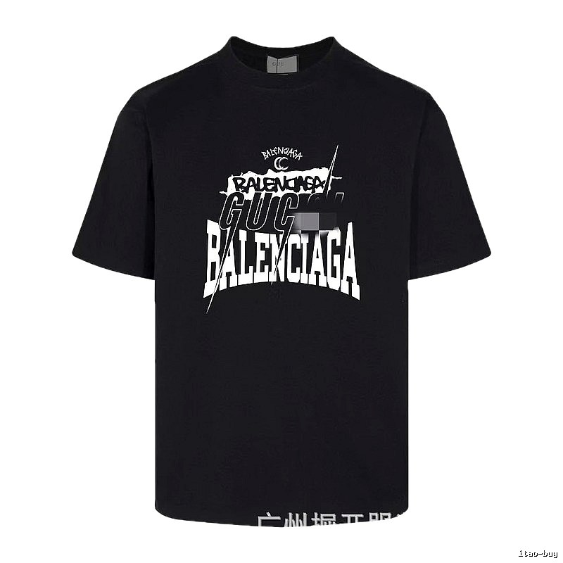 Balenciaga Co-branded Street Style Black Short-sleeve T-shirt