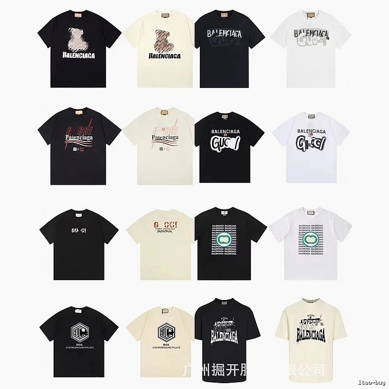 Balenciaga Co-branded Trendy Street Style Multi-color Short-sleeve T-shirt