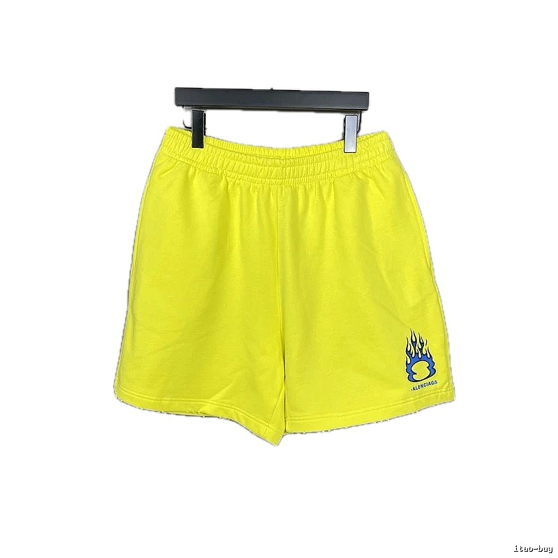 Balenciaga Flame Style Yellow Shorts