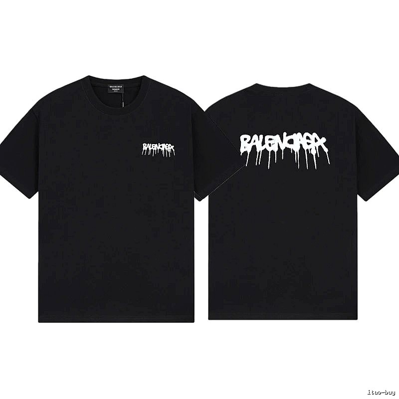 Balenciaga Graffiti Street Style Black T-Shirt