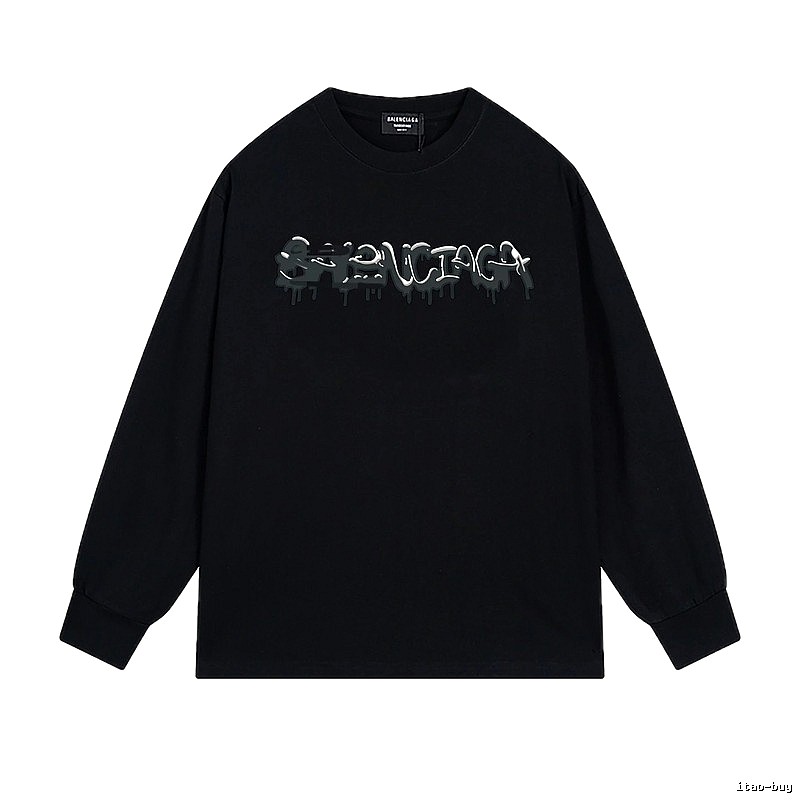 Balenciaga graffiti-style black long-sleeve